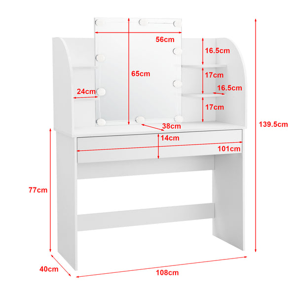 Coiffeuse - Table de maquillage Köla à 10 LED [en.casa]