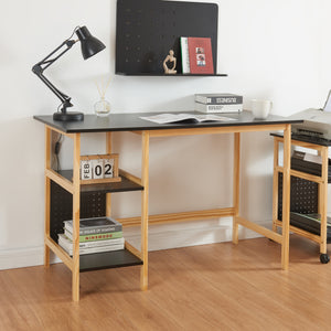 Scrivania Dønna 120x60x75cm Nero/Color legno [en.casa] - premiumXL