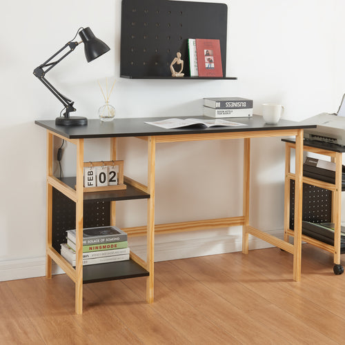 Scrivania Dønna 120x60x75cm Nero/Color legno [en.casa] - premiumXL