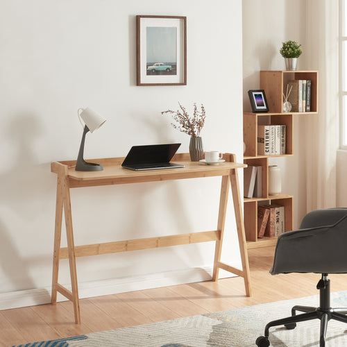 Bureau Härryda bambou 107 x 47 x 81 cm naturel [en.casa]