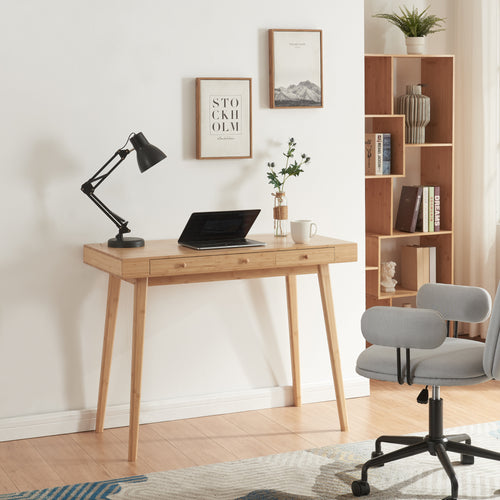 Bureau Hässleholm bambou 100x50x75cm naturel [en.casa] - premiumXL