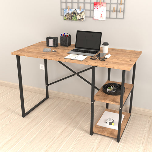 Scrivania Nittedal con scaffale 120x60x75cm in diversi colori [en.casa] - premiumXL