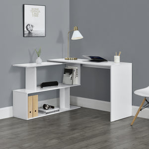 Scrivania Angolare Arendal a L con Scaffale Ruotabile 77x120x50 cm [en.casa]