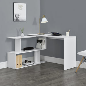 Scrivania Angolare Arendal a L con Scaffale Ruotabile 77x120x50 cm [en.casa]