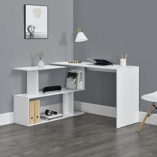 Scrivania Angolare Arendal a L con Scaffale Ruotabile 77x120x50 cm [en.casa]