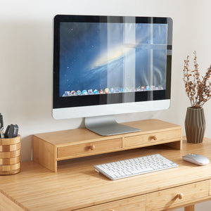 Support d'écran Hallstahammar 56x18x9,5 cm bambou [en.casa] - premiumXL