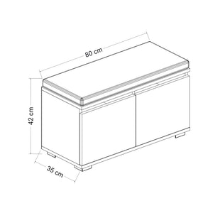 Banc à chaussures Brande avec 2 portes à 4 niveaux 42 x 80 x 35 cm [en.casa]