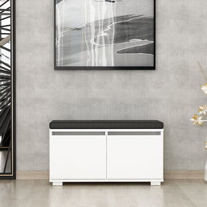 Banc à chaussures Brande avec 2 portes à 4 niveaux 42 x 80 x 35 cm [en.casa]
