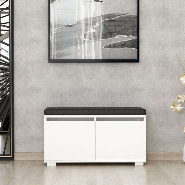 Banc à chaussures Brande avec 2 portes à 4 niveaux 42 x 80 x 35 cm [en.casa]