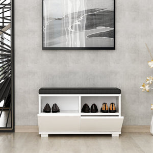 Banc à chaussures Brande avec 2 portes à 4 niveaux 42 x 80 x 35 cm [en.casa]