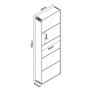 Scarpiera Aure con Ante a Specchio e Contenitori Ribaltabili [en.casa]