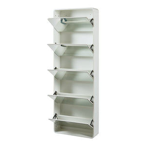 Scarpiera Aure con Ante a Specchio e Contenitori Ribaltabili [en.casa]