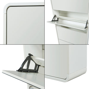 Scarpiera Aure con Ante a Specchio e Contenitori Ribaltabili [en.casa]