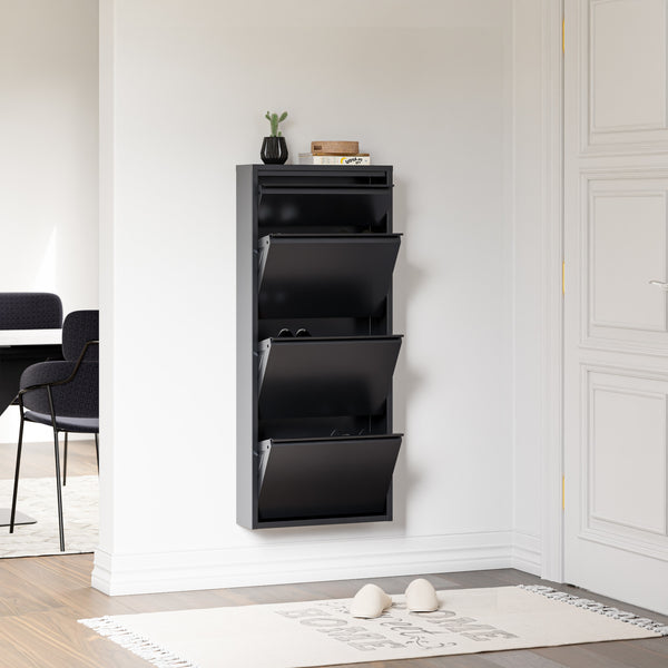 Scarpiera Sokndal con Contenitori Ribaltabili Portascarpe in Metallo [en.casa] 