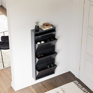 Scarpiera Sokndal con Contenitori Ribaltabili Portascarpe in Metallo [en.casa] 