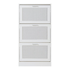 Scarpiera Vesilahti a Contenitori Ribaltabili - Effetto Rattan / Bianco [en.casa]