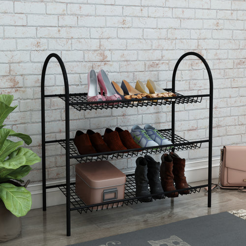 Schuhregal Odder mit 3/4/5 Ablagen Schwarz [en.casa]