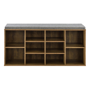 Schuhregal und Sitzbank Leonidas 103x30x48 cm mit 10 Ablagefächern en.casa