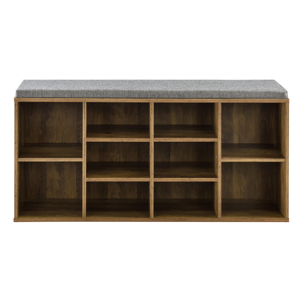 Schuhregal und Sitzbank Leonidas 103x30x48 cm mit 10 Ablagefächern en.casa
