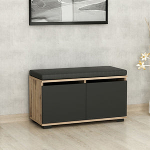 Banc à chaussures Brande avec 4 compartiments de rangement 42x80x35cm en différentes couleurs [en.casa] - premiumXL