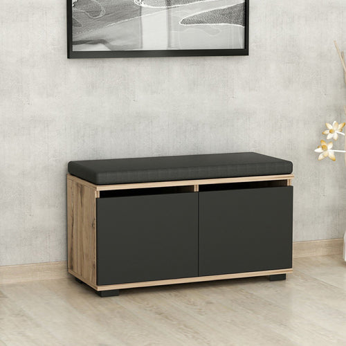 Banc à chaussures Brande avec 4 compartiments de rangement 42x80x35cm en différentes couleurs [en.casa] - premiumXL