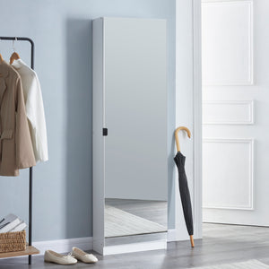 Scarpiera Meura 160x48x20cm con specchio Bianco [en.casa] - premiumXL