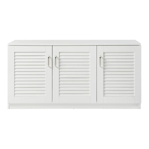 Armadio Scarpiera Løten con Ante a Persiana 62 x 125 x 36 cm Bianco [en.casa] 