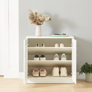 Meuble à chaussures Løten 62 x 63 x 36 cm blanc [en.casa]