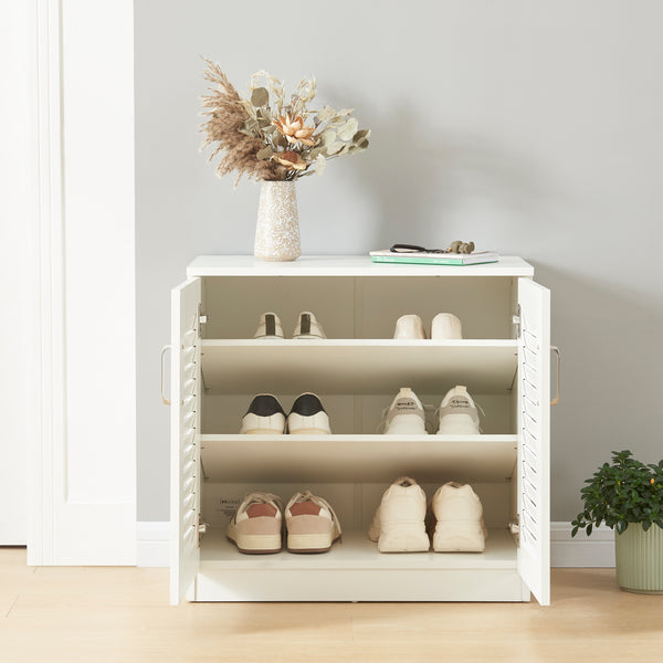 Meuble à chaussures Løten 62 x 63 x 36 cm blanc [en.casa]