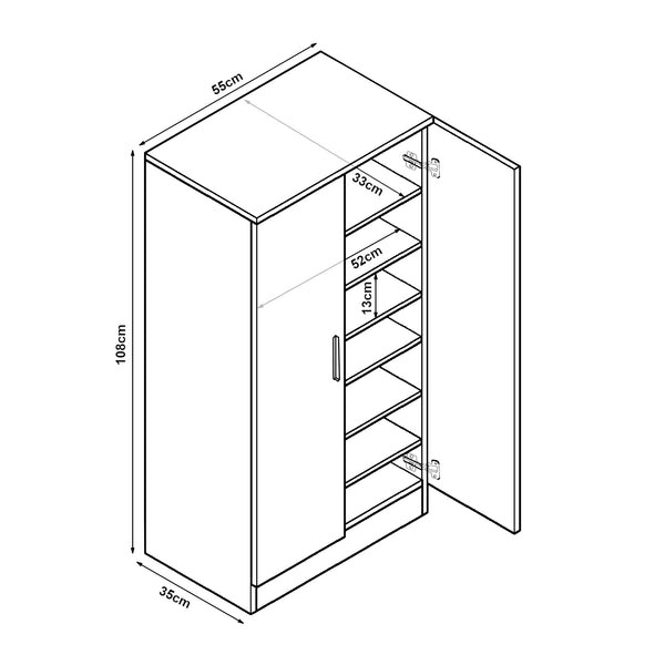 Armoire à chaussures Notribontaa avec 2 portes 108 x 55 x 35 cm [en.casa] 
