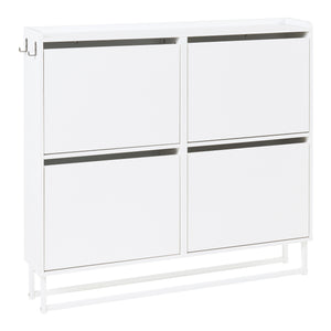 Scarpiera Ylitornio a 4 Contenitori Ribaltabili - Bianco [en.casa]