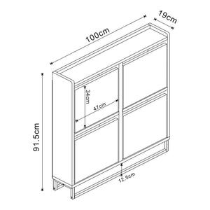 Scarpiera Ylitornio a 4 Contenitori Ribaltabili - Bianco [en.casa]