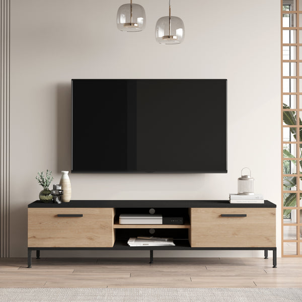 Meuble TV Lempäälä à 2 portes 39 x 160 x 35 cm [en.casa]