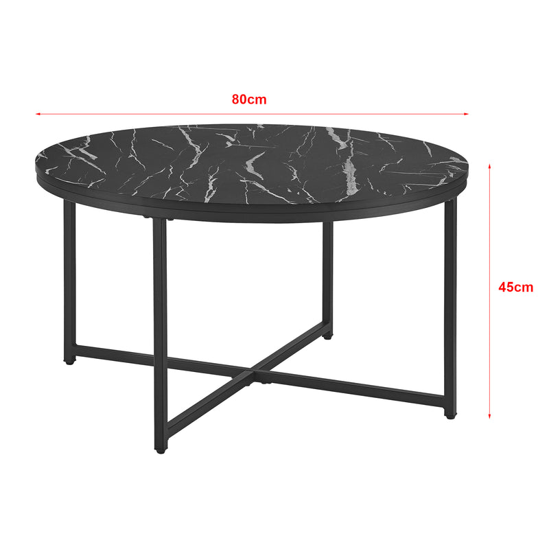 Croquis coté Table basse ronde Uppvidinge pour salon 45 x 80 cm [en.casa]