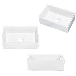 Mobile Pensile Sottolavabo Newport con Cassetti e Lavabo Rettangolare Bianco [en.casa]

