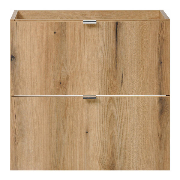 Mobile Pensile Sottolavabo Newport con 2 Cassetti e Lavabo Rotondo Bianco 60x72x40 cm [en.casa]