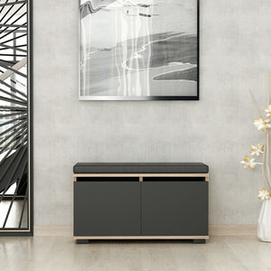 Banc à chaussures Brande avec 2 portes à 4 niveaux 42 x 80 x 35 cm [en.casa]