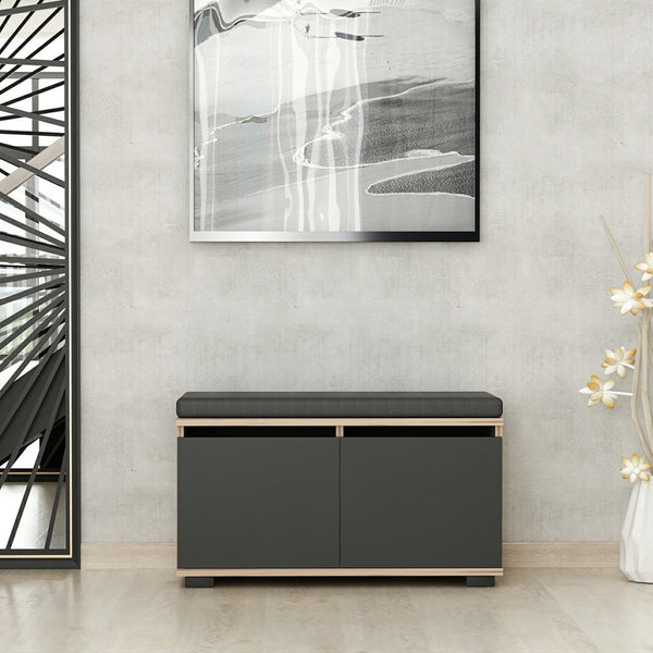Banc à chaussures Brande avec 2 portes à 4 niveaux 42 x 80 x 35 cm [en.casa]