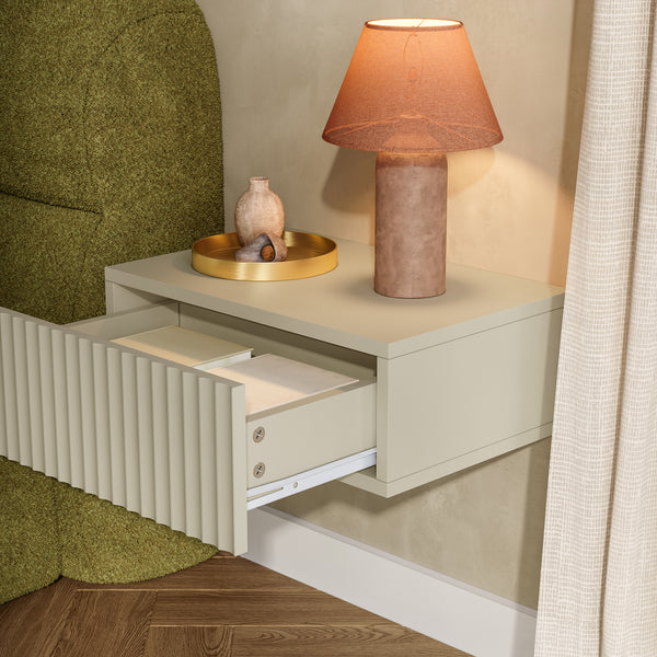Set di 2 Comodini Sospesi Nand Mobili Notte da Parete con Cassetto [en.casa]
