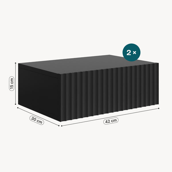 Set di 2 Comodini Sospesi Nand Mobili Notte da Parete con Cassetto [en.casa]