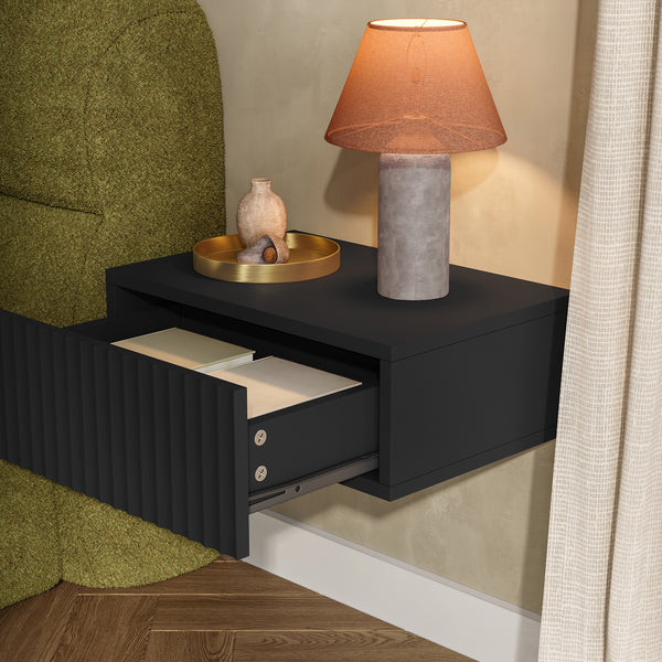 Set di 2 Comodini Sospesi Nand Mobili Notte da Parete con Cassetto [en.casa]