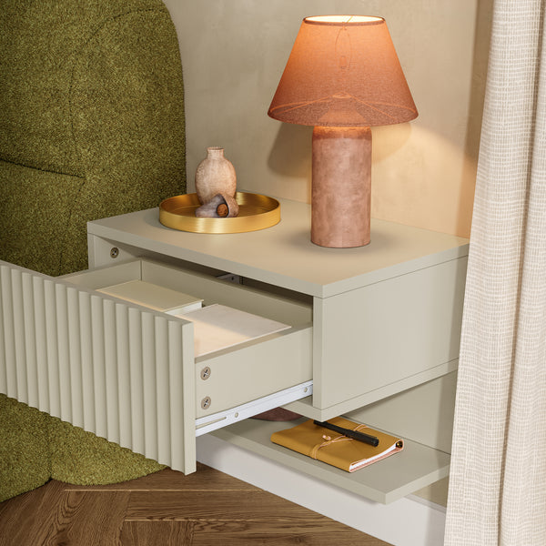 Set di 2 Comodini Sospesi Nand Mobili Notte da Parete con Cassetto [en.casa]