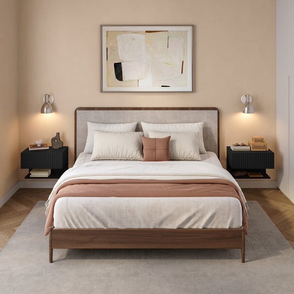 Set di 2 Comodini Sospesi Nand Mobili Notte da Parete con Cassetto [en.casa]