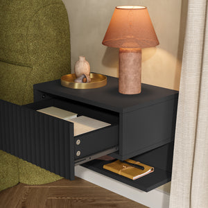 Set di 2 Comodini Sospesi Nand Mobili Notte da Parete con Cassetto [en.casa]
