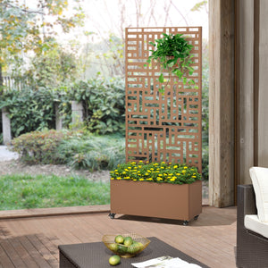 Jardinière brise-vue Bernalda acier 190 x 82 x 38 cm casa.pro