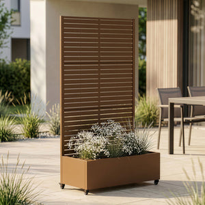 Trennwand Nodepp mit Blumenkasten Stahl [casa.pro]