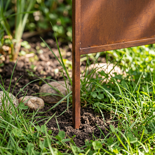Piquets de jardin Irsina lot de 2 160x50 cm acier Corten rouille noble [casa.pro]