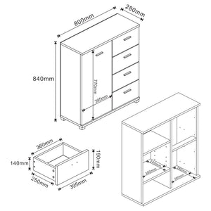 Sideboard Döbritz 84x80x28 cm [en.casa]