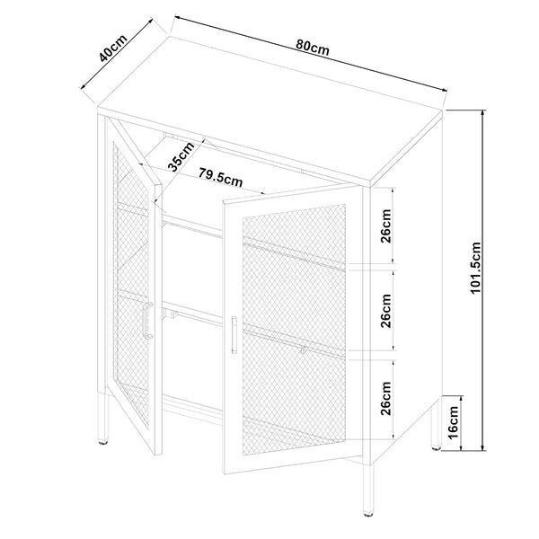 Sideboard Falköping in versch. Farben [en.casa]
