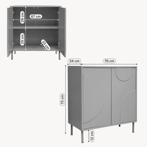 Credenza Holea Comò a 2 Ante 75 x 70 x 34 cm - Vari Colori [en.casa]